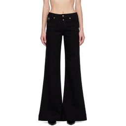 Black Embroidered Jeans 232202F069003