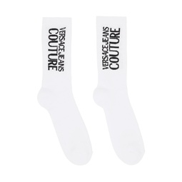 White Logo Socks 231202M220001