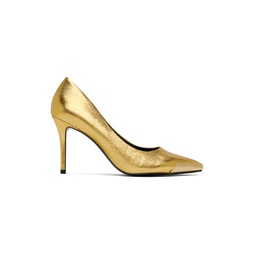 Gold Crackle Heels 231202F122006