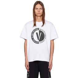 White V Emblem T Shirt 232202M213010