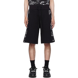 Black Chain Sweat Shorts 232202M193007