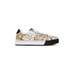 White   Gold Court 88 Sneakers 241202M237004