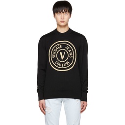 Black V Emblem Sweater 222202M201001