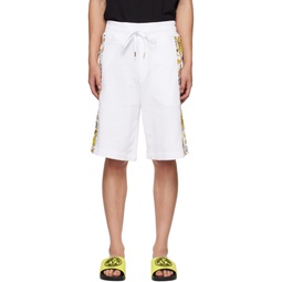 White Barocco Shorts 231202M193001