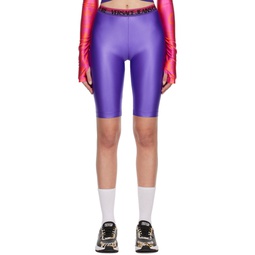 Purple Shiny Bike Shorts 231202F088005