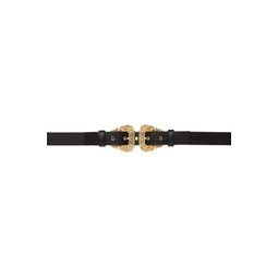 Black Couture1 Double Buckle Belt 221202F001012