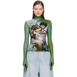 Green Printed Turtleneck 241669F099000