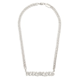 Silver Gothic Logo Necklace 241669M145003