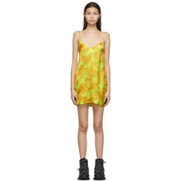 Yellow Acid Flower Slip Dress 221669F052007