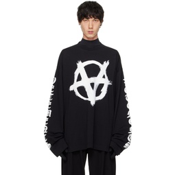 Black Double Anarchy Long Sleeve T Shirt 241669M213038