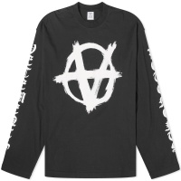 VETEMENTS Double Anarchy Long Sleeve T-Shirt Black