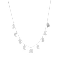 VETEMENTS Gothic Letter Logo Necklace Silver