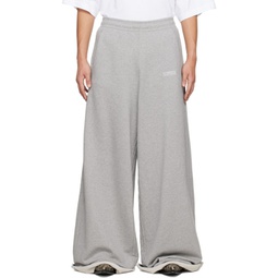 Gray Embroidered Sweatpants 241669M190002