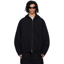 Black Paneled Hoodie 241669M202020