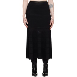 Black Fit   Flare Midi Skirt 241784F092005