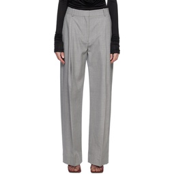 Gray Pleated Trousers 231784F087005