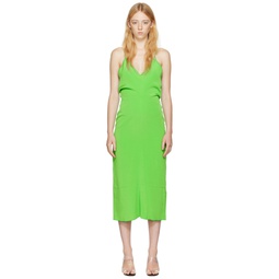 Green Vented Midi Dress 222784F054005