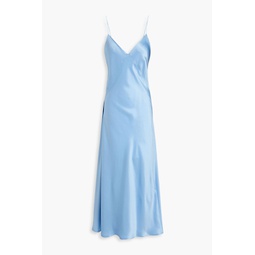 Silk-satin crepe midi slip dress