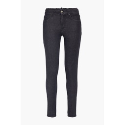 Monogram-trimmed mid-rise skinny jeans