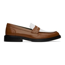 Brown & White Townee Two-Tone Loafers 241961M231003