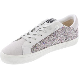 VINTAGE HAVANA Womens Flair Glitter Lace Up Sneakers Shoes Casual - Silver