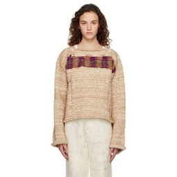 Beige Cosmic Rainbow Sweater 222021F096015