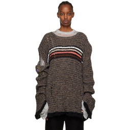 Multicolor Striped Sweater 222021F096018