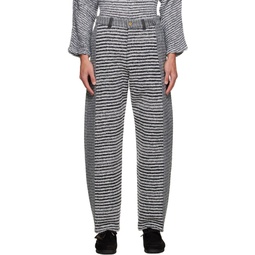 Gray Paneled Trousers 232021M186022