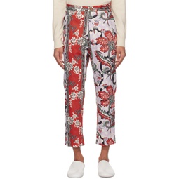 Red Cropped Cruise Trousers 231314M191010