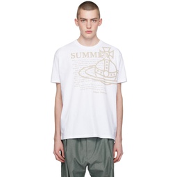 White Summer Classic T Shirt 241314M213041