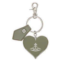 Silver Re Vegan Mirror Heart Orb Keychain 241314M148034
