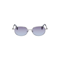 Silver Oval Sunglasses 241314M134015