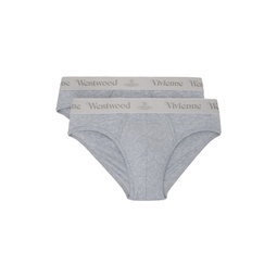 Two Pack Gray Briefs 241314M217006
