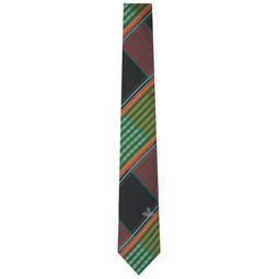 Black   Multicolor Combat Tartan Tie 241314M158011