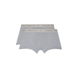 Two Pack Gray Boxers 241314M216006