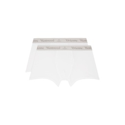 Two Pack White Logo Boxers 222314M216002