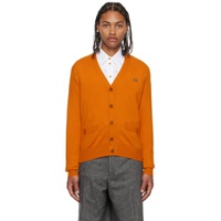 Orange Buttoned Cardigan 232314M200026