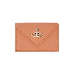 Orange Saffiano Envelope Billfold Wallet 241314M164036