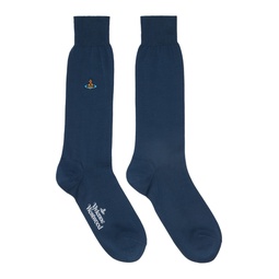 Navy Uni Colour Plain Socks 241314M220027