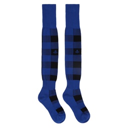 Blue   Black Check Socks 241314M220026