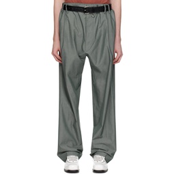 Gray Layered Trousers 241314M191018