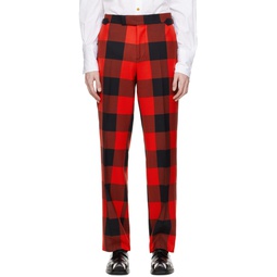 Red   Black Sang Trousers 241314M191016