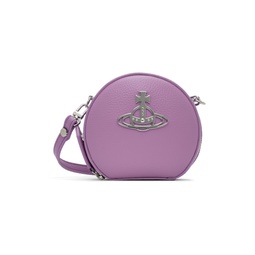 Purple Re Vegan Mini Round Crossbody Bag 241314F048118