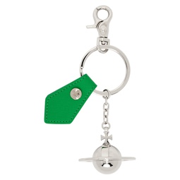 Silver   Green 3D Orb Keychain 241314M148029