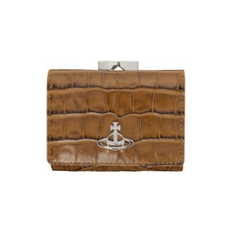 Tan Small Frame Wallet 241314M164011