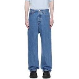 Blue Baggy Jeans 241254M186007