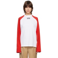 Red Barcode Long Sleeve T Shirt 231254F110006
