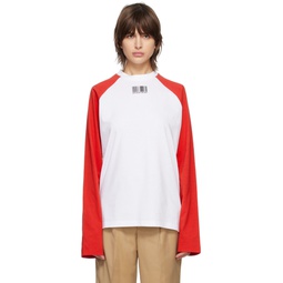 Red Barcode Long Sleeve T Shirt 231254F110006