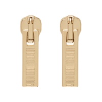 Gold Barcode Zipper Earrings 231254M144001
