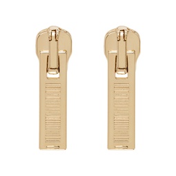 Gold Barcode Zipper Earrings 231254M144001
